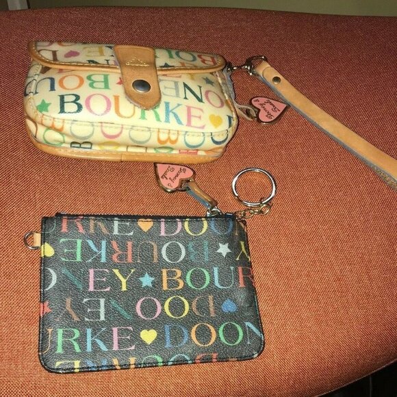 Lot of 2 Dooney & Bourke Coated Canvas Wristlets - Picture 1 of 5
